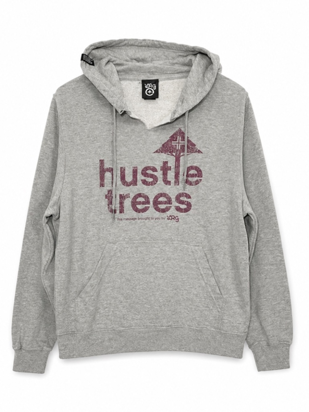 Vintage Y2K LRG “Hustle Trees” Grey Hoodie – Size Large GUC